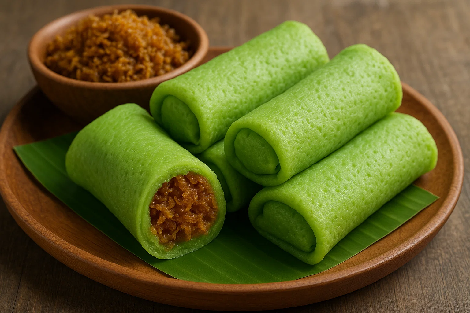 Dadar Gulung Pandan Isi Unti Kelapa