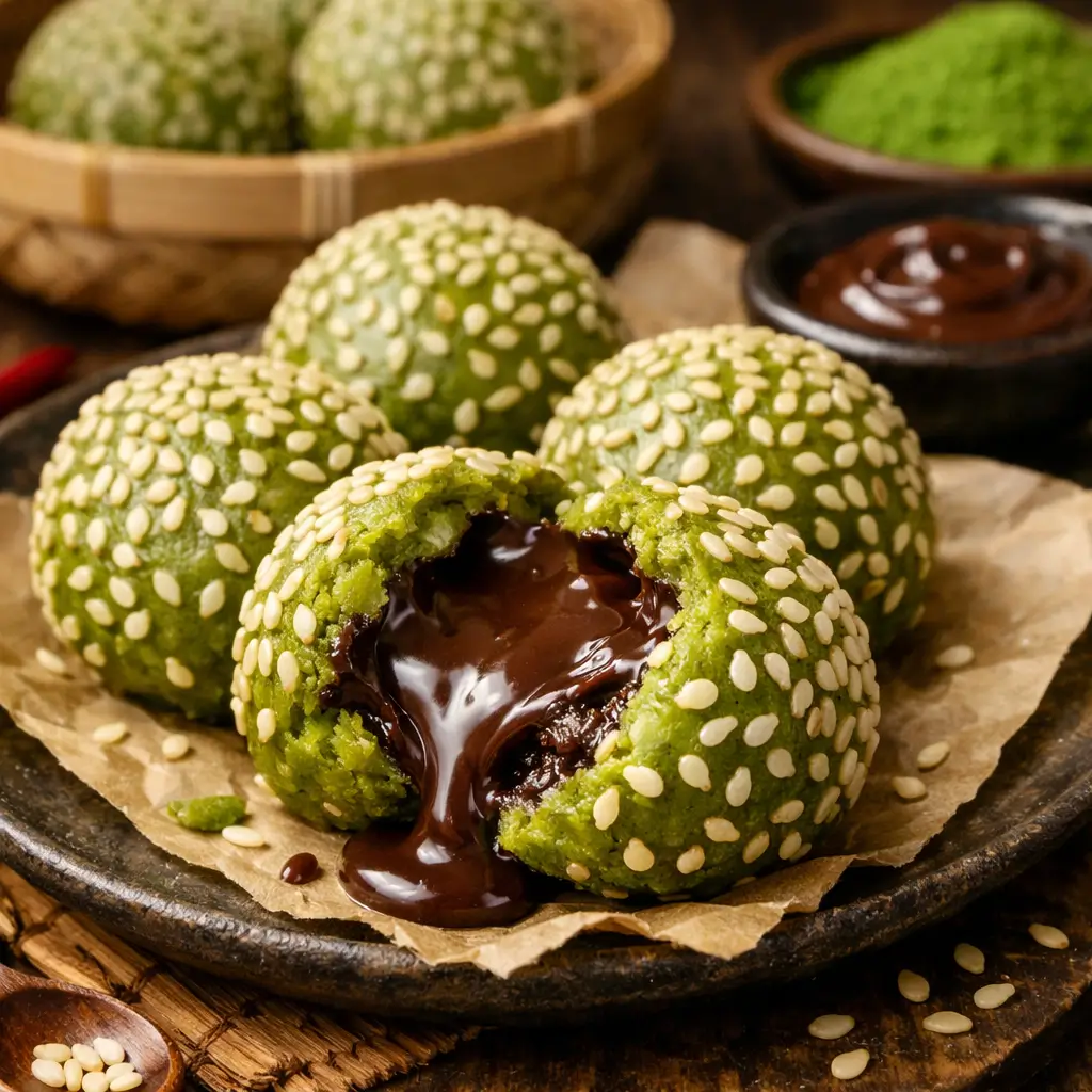 Matcha Onde-Onde Isi Cokelat